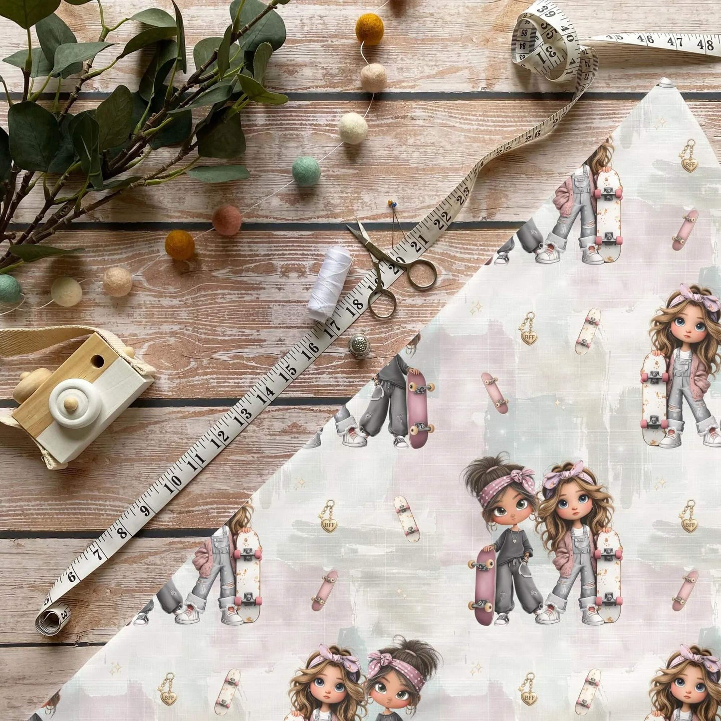 Girls Power Stoff Meterware für moderne Kinderkleidung