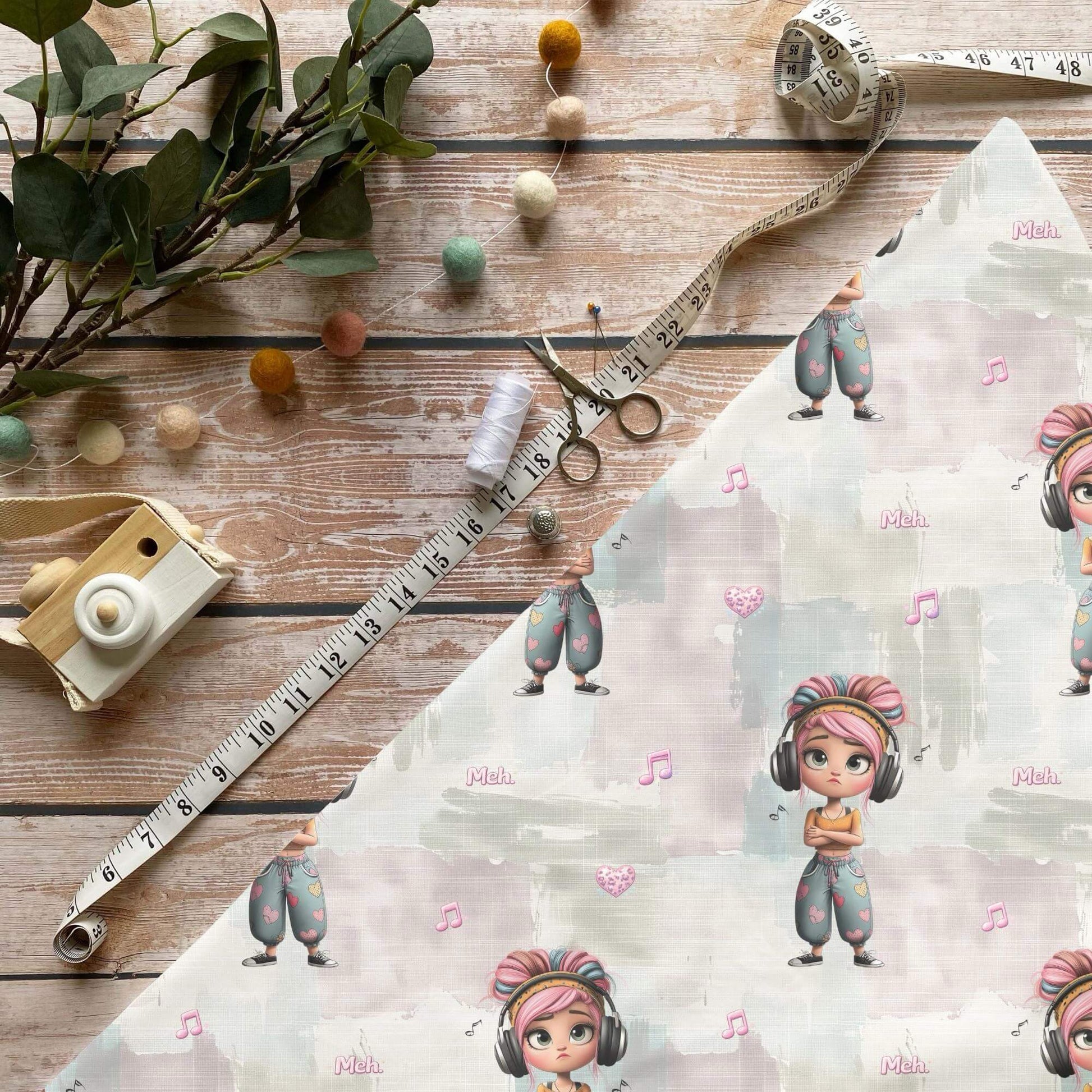 Music Girl Stoff Meterware für moderne Kinderkleidung