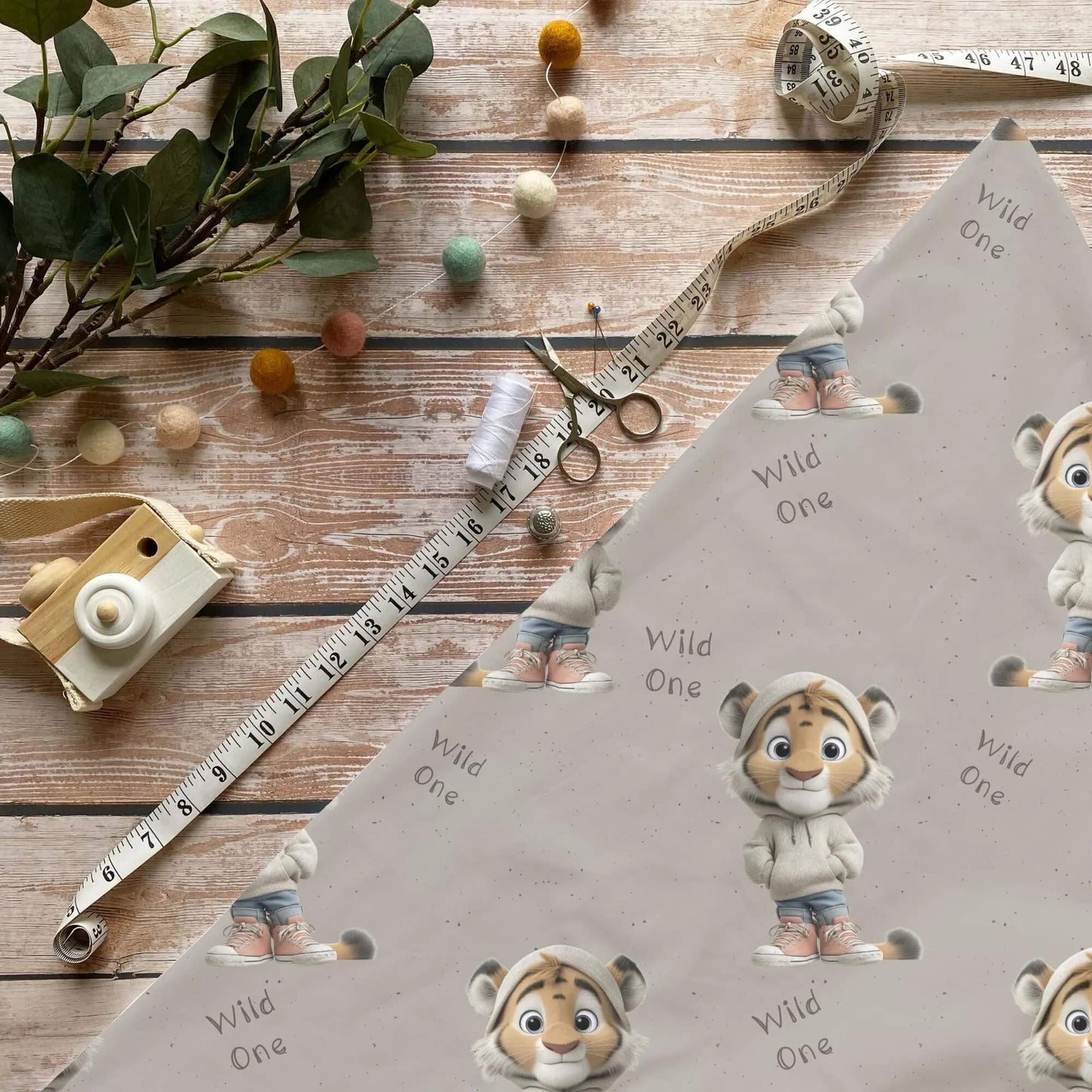 Wild Tiger Stoff Meterware für moderne Kinderkleidung