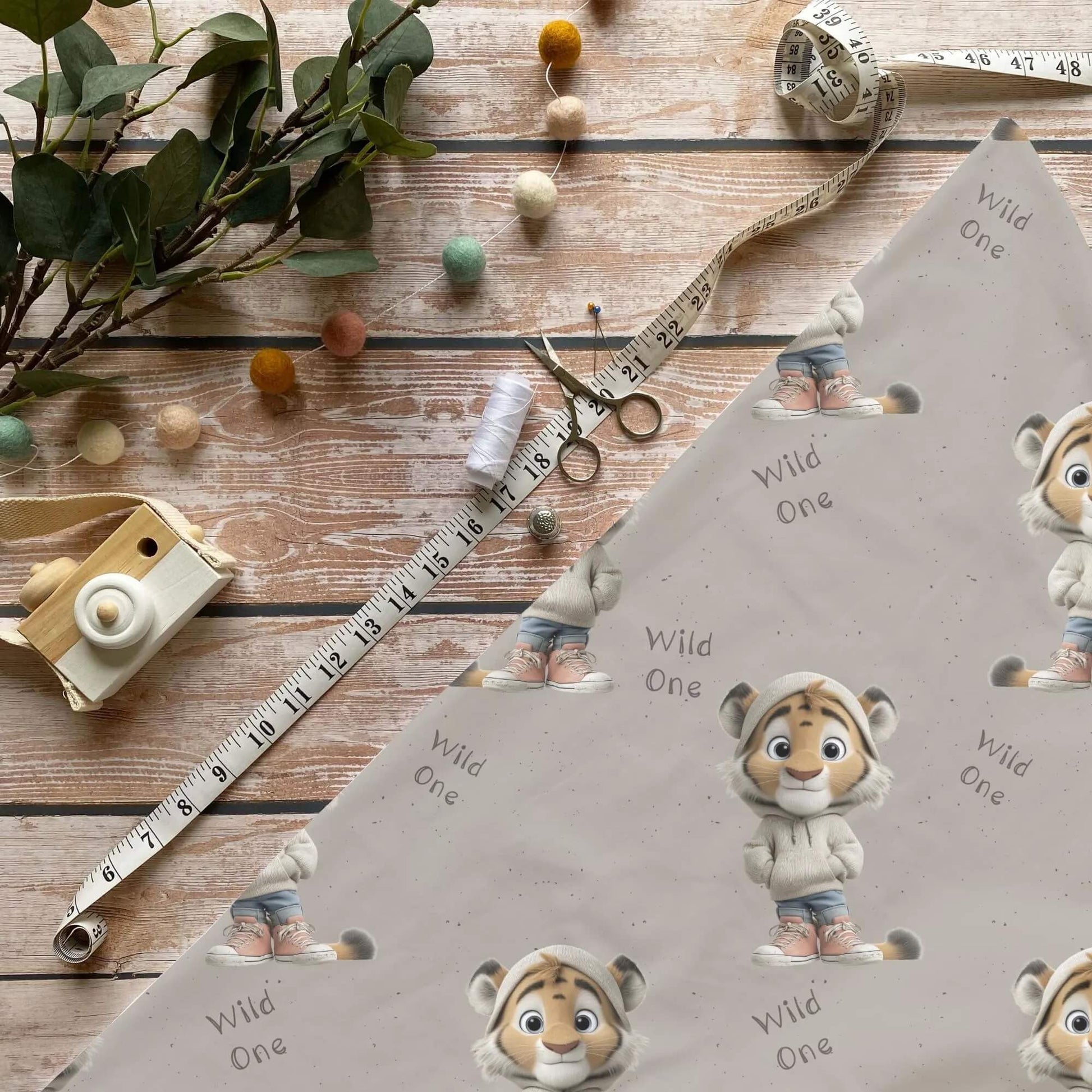 Wild Tiger Stoff Meterware für moderne Kinderkleidung