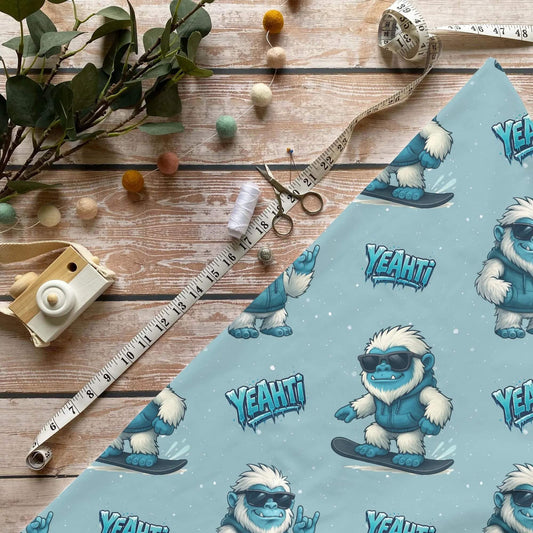 „Yeti Stoff Meterware – ideal für Kinderkleidung & Wintermotive“