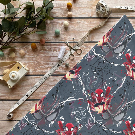 „Netzflitzer Stoff Meterware – ideal für Kinderkleidung & Superhelden-Motive“