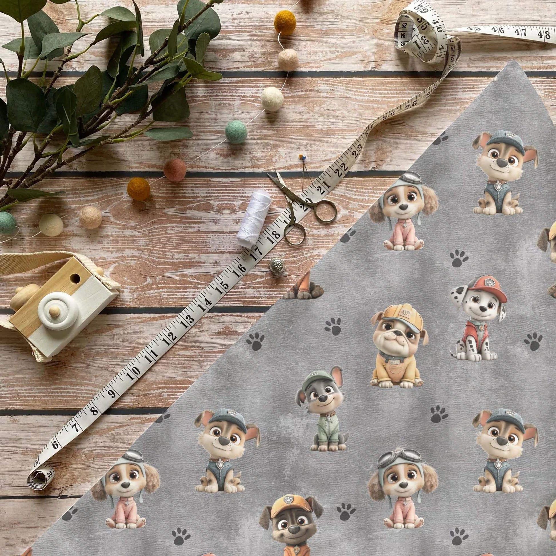 „Pfotenfreunde Stoff Meterware – ideal für Kinderkleidung & Tiermotive“