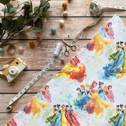 „Kronenzauber Stoff Meterware – ideal für Kinderkleidung & Prinzessinnen-Motive“