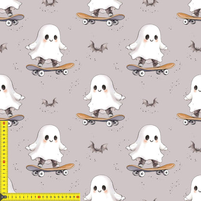 Stoff Meterware Halloween Geist mit Fledermäusen für Kinderkleidung
