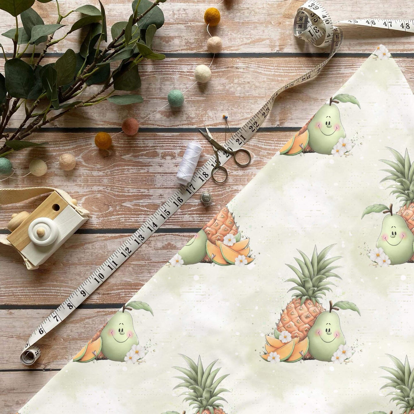 „Früchte Stoff Meterware – ideal für Kinderkleidung & Sommermotive“