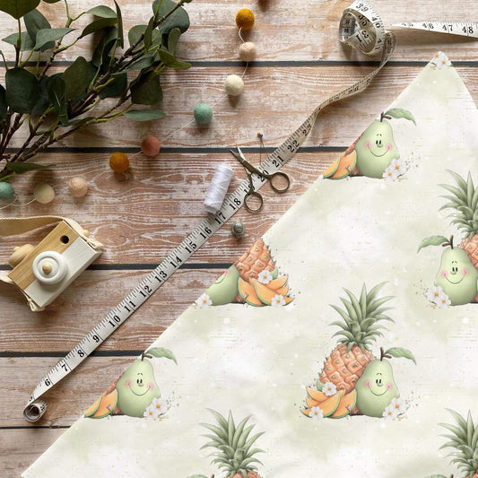 „Früchte Stoff Meterware – ideal für Kinderkleidung & Sommermotive“