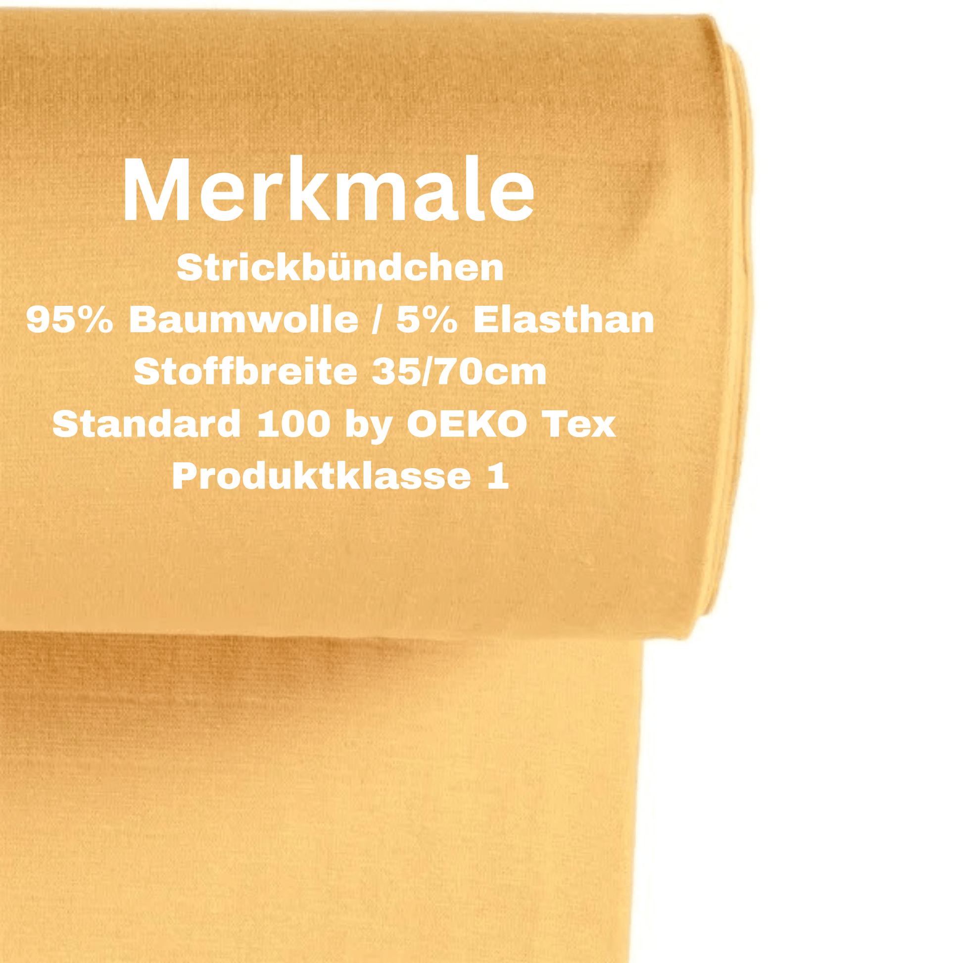 Strickbündchen helles curry Meterware OEKO TEX 100 hochwertig