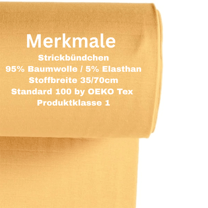 Strickbündchen helles curry Meterware OEKO TEX 100 hochwertig