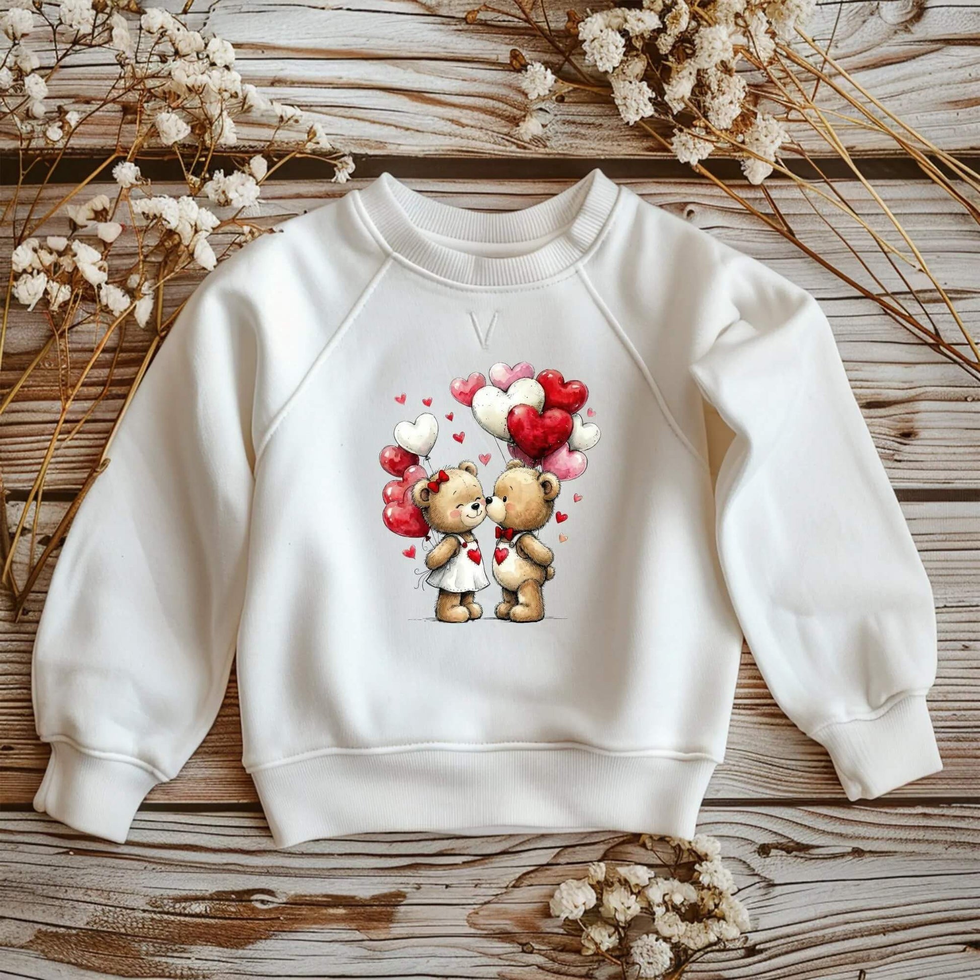 süßes Bärenmotiv mit Herzen Bügelbild Geschenkidee Kinder
