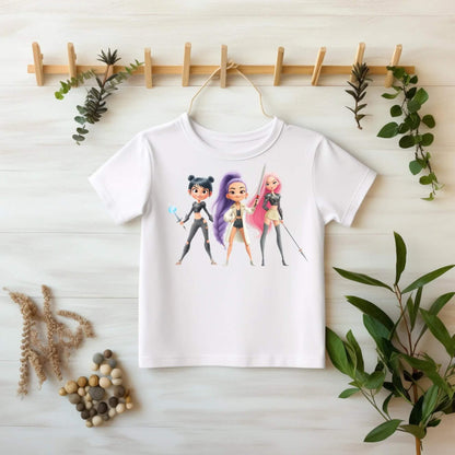 Power Girls Bügelmotiv DIY Kinderkleidung starkes Mädchen Design
