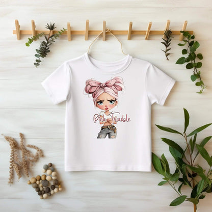 freches Mädchen Bügelmotiv DIY Kinderkleidung Statement Design

