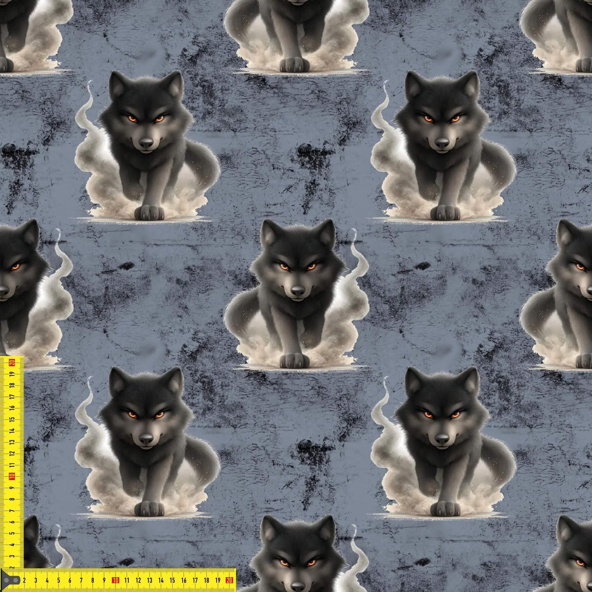Nahaufnahme Jersey Stoff Wolf, weiche Baumwollqualität OEKO-TEX 100 zertifiziert für Babystoffe