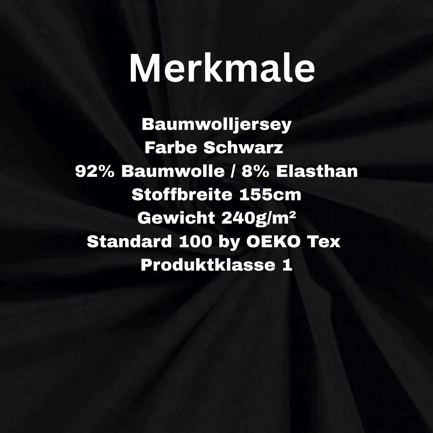 Jersey Stoff schwarz Baumwolle Elasthan weich Nahaufnahme
