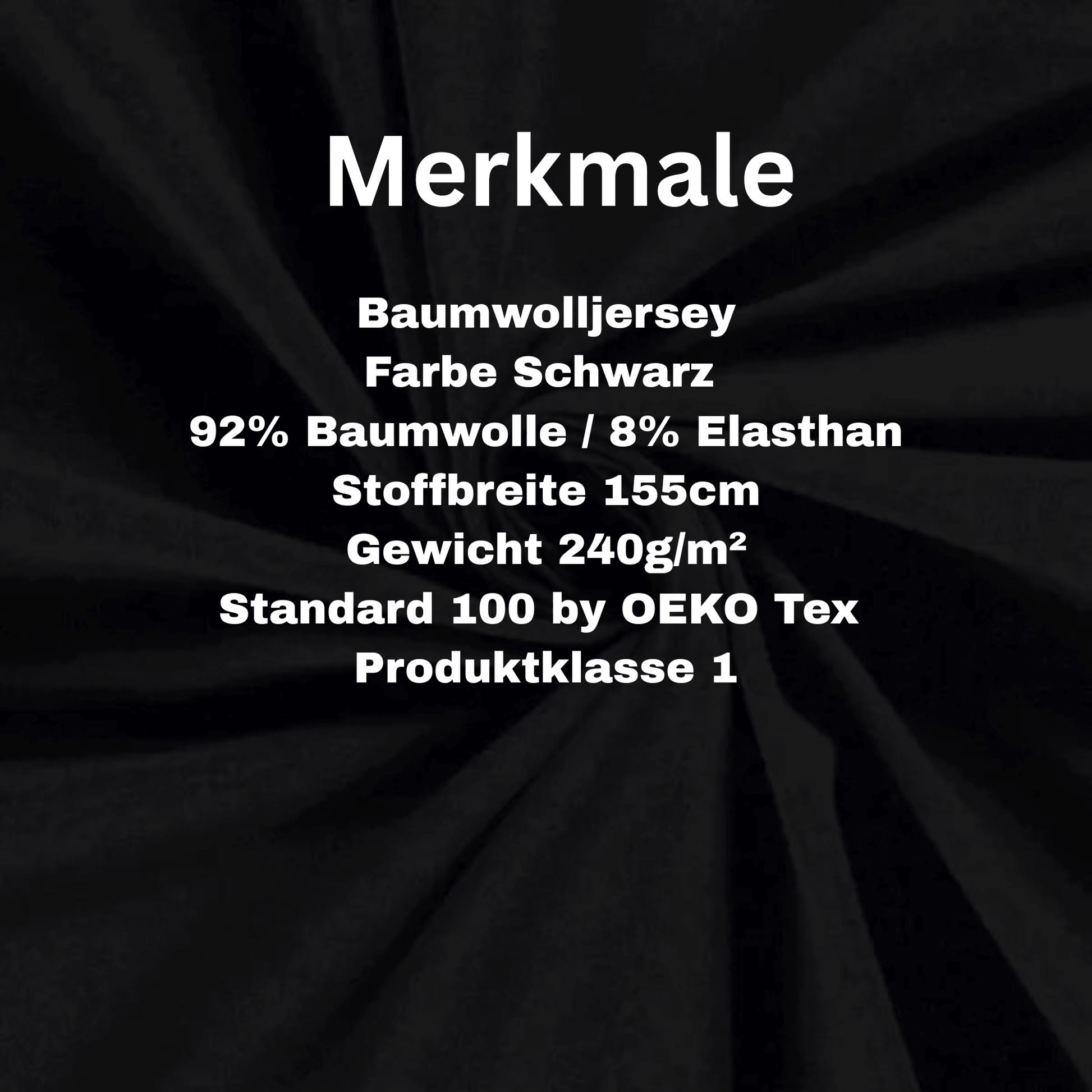 Jersey Stoff schwarz Baumwolle Elasthan weich Nahaufnahme
