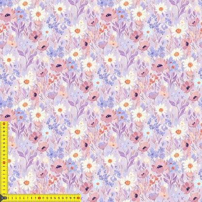 Wildblütenzauber Stoff auf Jersey – florales Aquarellmotiv OEKO‑TEX 100
