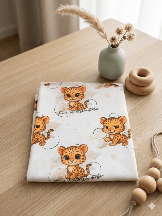 Jersey Leopard Kinderstoff wild frech OEKO TEX 100 Meterware
