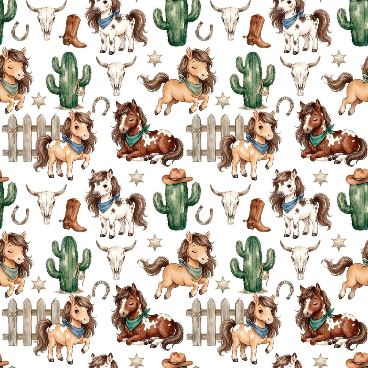 Babystoff Little Wild West Musterwiederholung Nahansicht