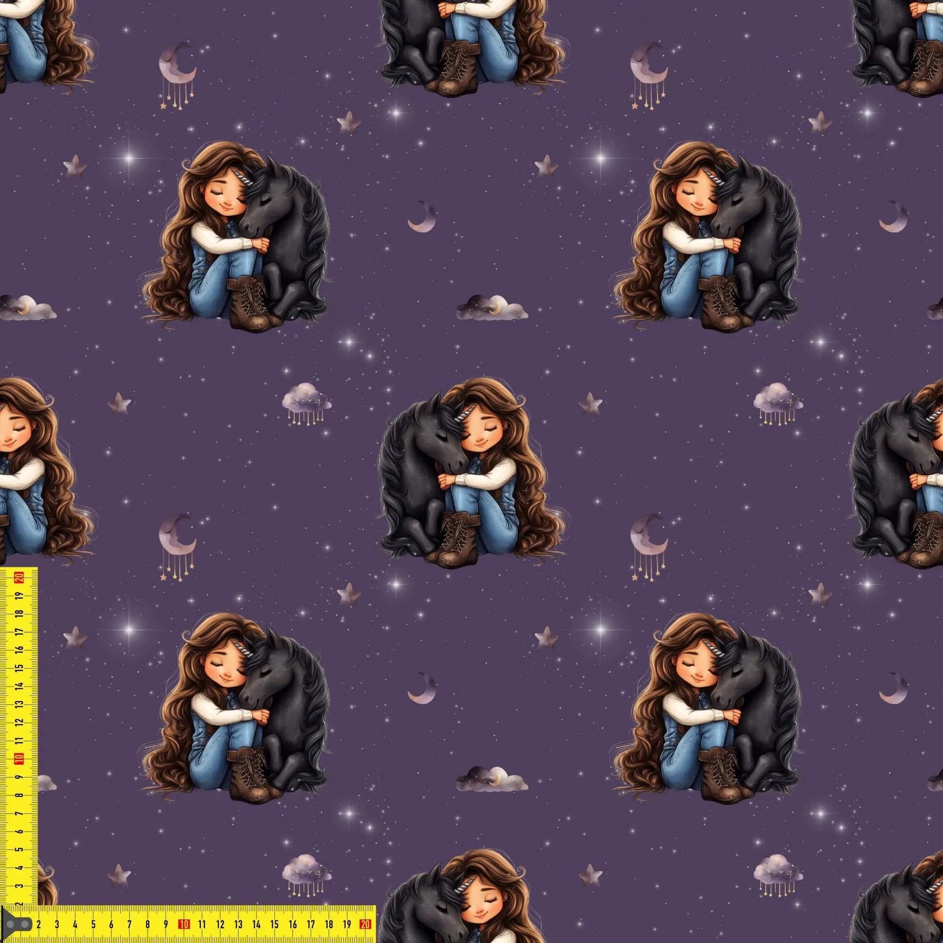 Kinderstoff Meterware Einhorn auf Baumwolle OEKO-TEX 100