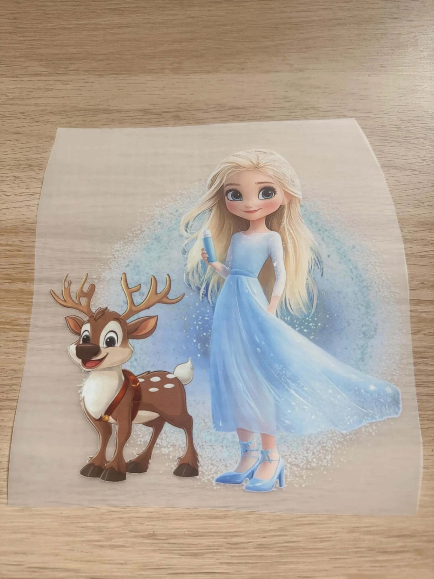 Prinzessin mit Hirsch DTF Bügelbild für Shirts und Hoodies
