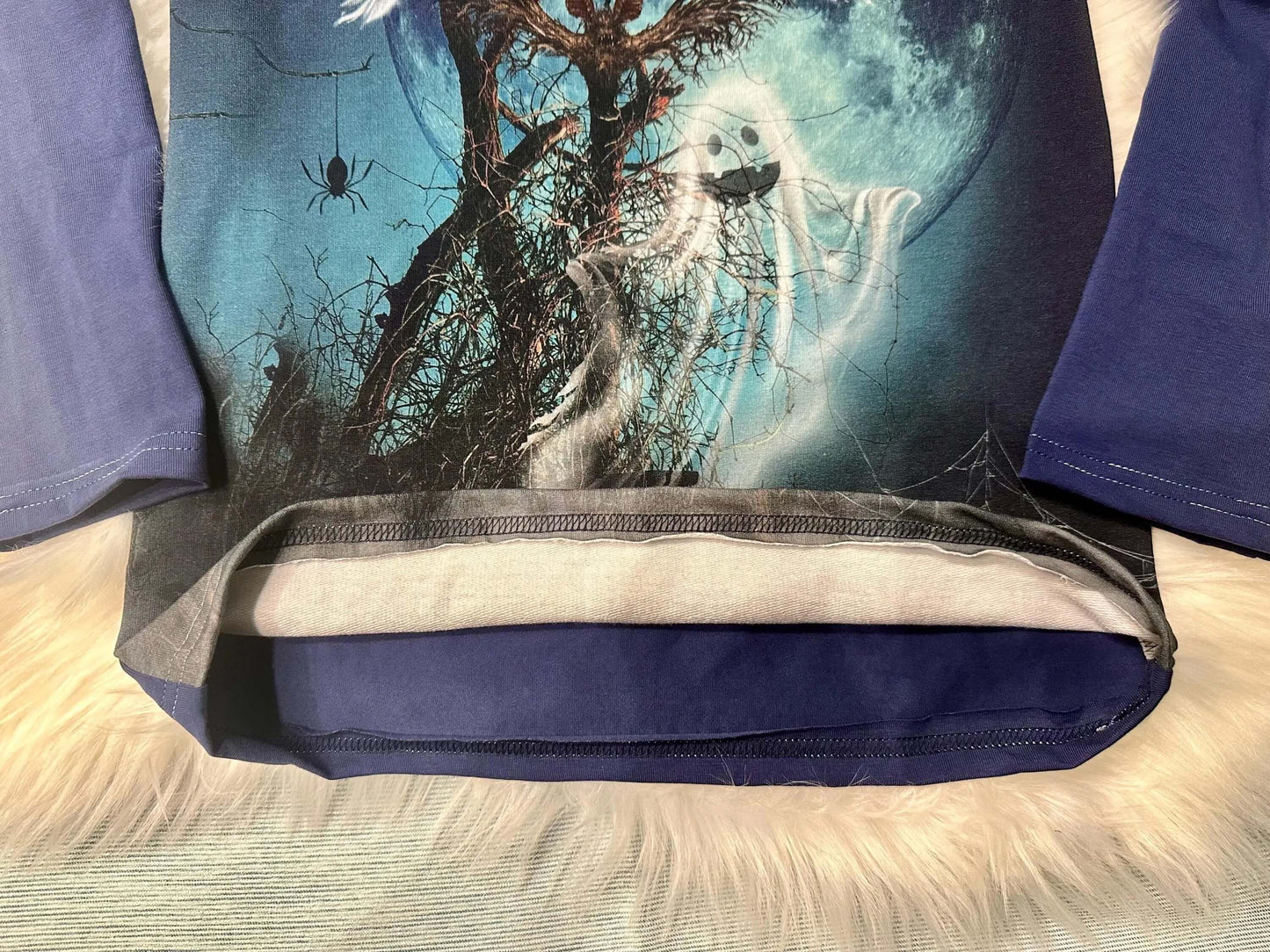 Kinder Langarmshirt mit Halloweenmotiv, Jersey, Größe 128
