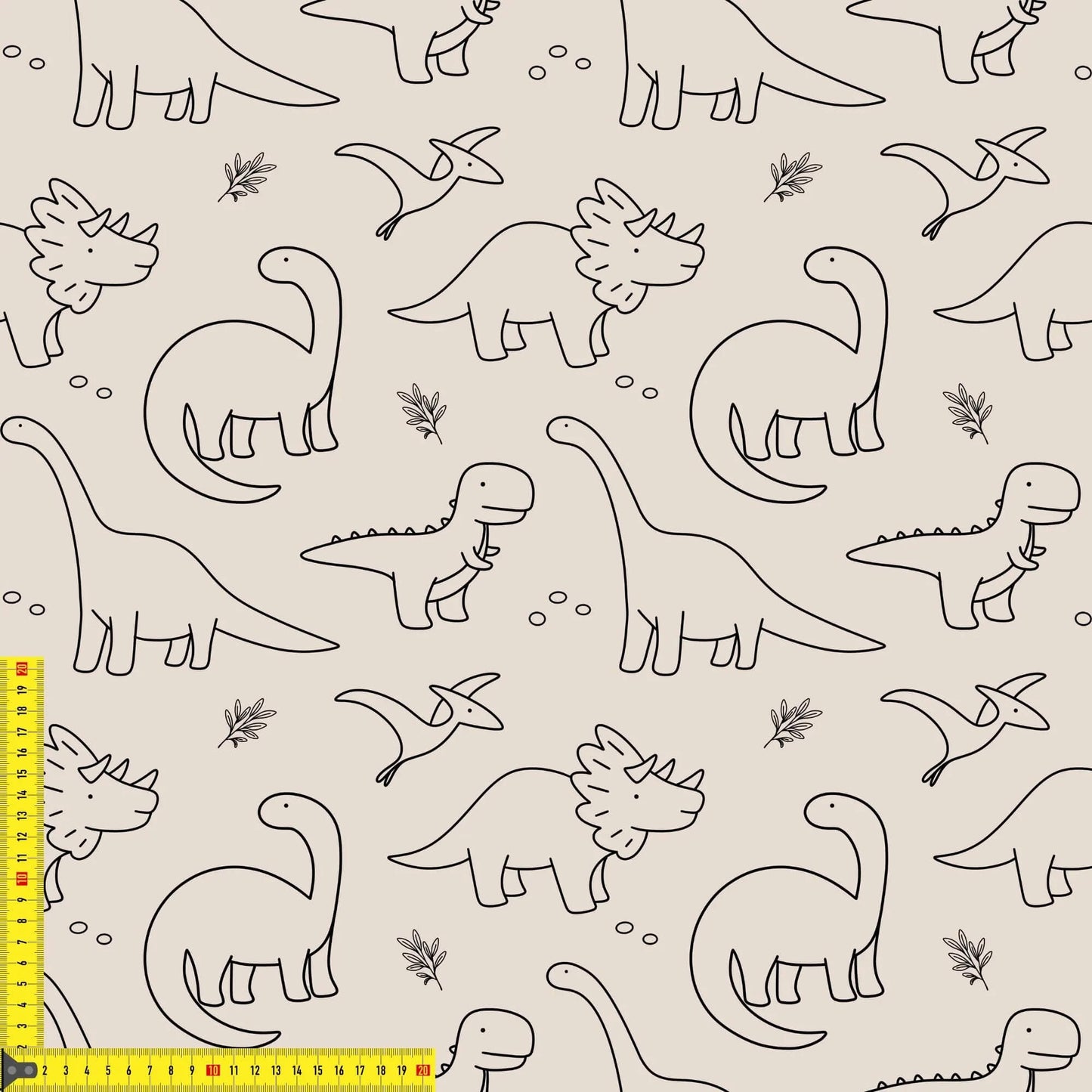 Nahaufnahme Jersey Stoff Mini Dinos, weiche Baumwollqualität OEKO-TEX 100 zertifiziert für Babystoffe