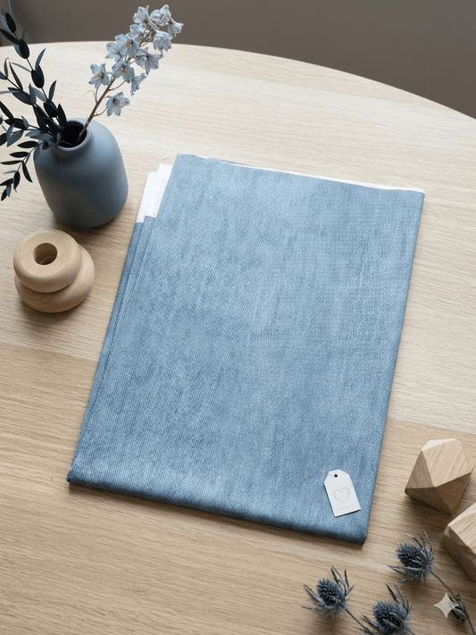 Baumwolle Denim grün blau Uni Stoff OEKO TEX Meterware weich
