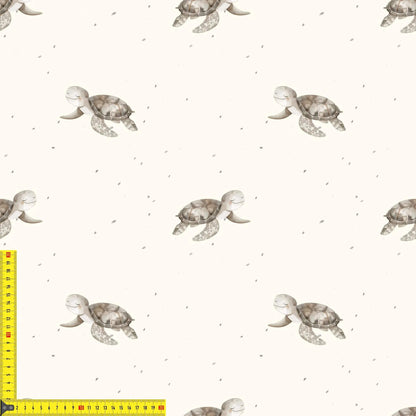 Jersey Stoff Schildkröte OEKO-TEX Standard 100 für Babykleidung, Kinderkleidung und maritime Nähprojekte
