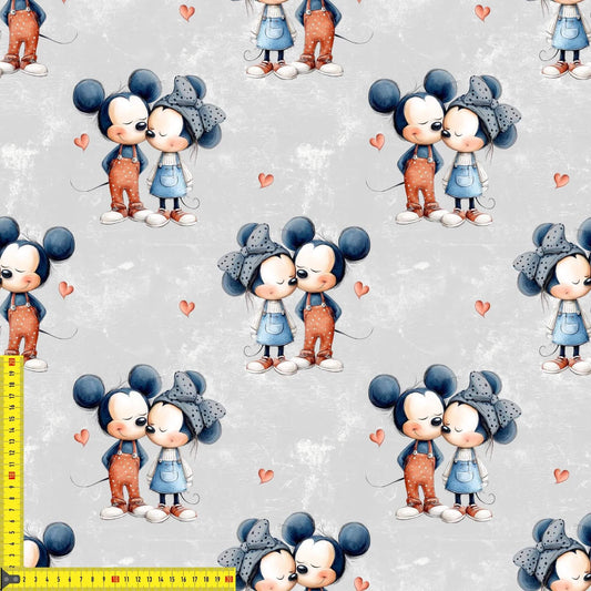French Terry Meterware Mäuseliebe Kinderstoffe Babystoffe