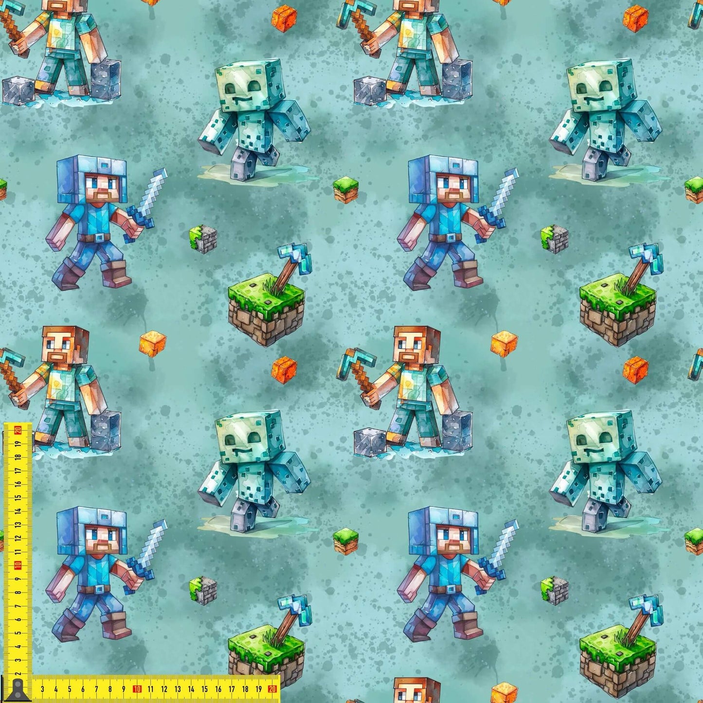 Kinderstoff mit Pixelmotiv als 0,5m Sofortkauf Lagerware