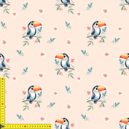 Kinderstoff mit Tukanmotiv als 0,5m Sofortkauf Lagerware