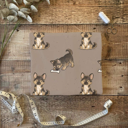 Kinderstoff Schäferhund French Terry Baumwolle nähen
